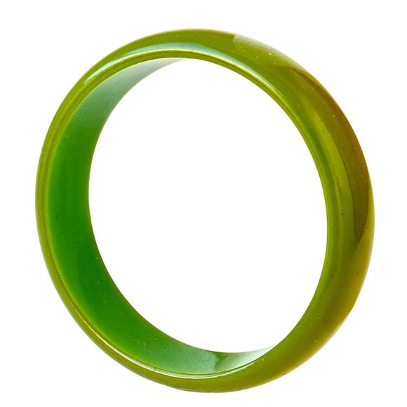 Vintage Bakelite Bangle Bracelet Green Smooth - Picture 1 of 11